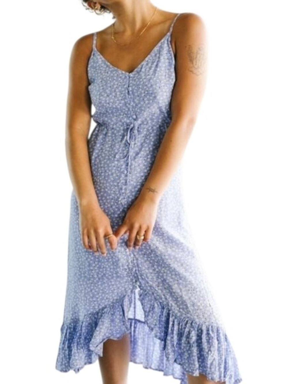 Rails Frida Daisy Print High Low Midi Dress